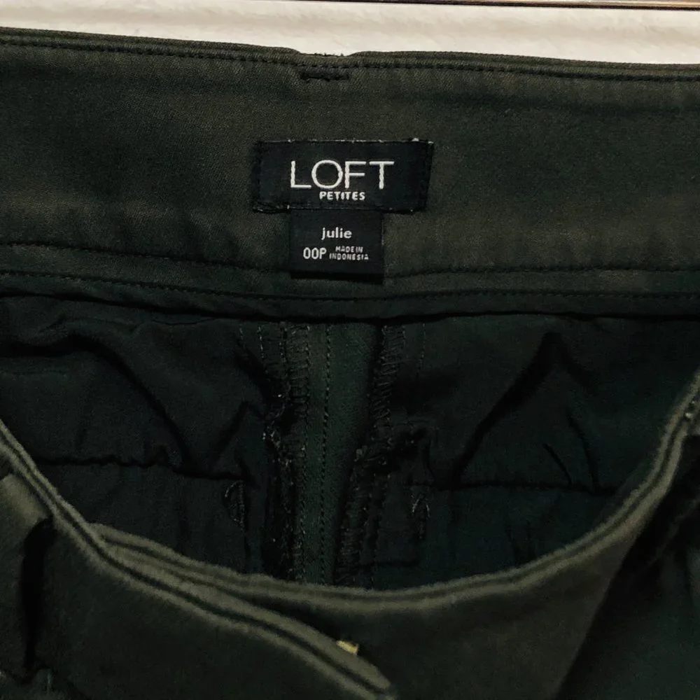 LOFT Petite Dark Olive Green Skinny Ankle Pants - Picture 3 of 12